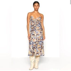 Abercrombie & Fitch Women's Multi-Color Satin Slip Midi Dress Size Small